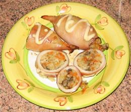 Кальмары, фаршированные рисом