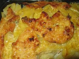 Картофельная запеканка с куриными грудками