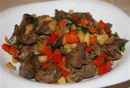 Жаркое из куриной печени