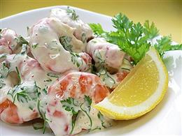 Креветки с мандаринами
